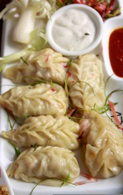 Delicious steamed momos served at Himalayan Rasoi